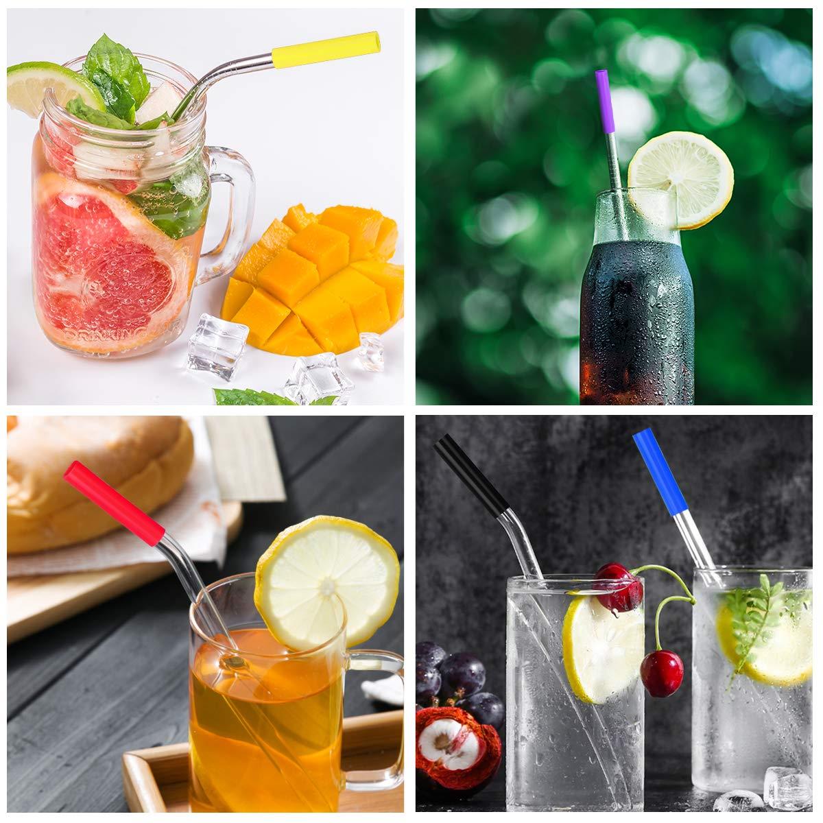 Multicolored Silicone Stainless Steel Straw Tip Covers