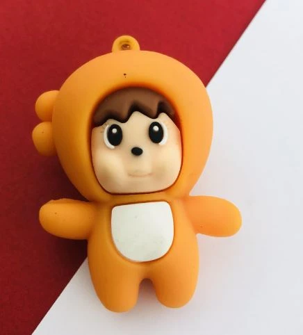 3D silicone cartoon doll keychain