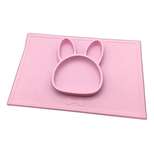Food Grade Suction Silicone Dish Rabbit Placemat Bowl