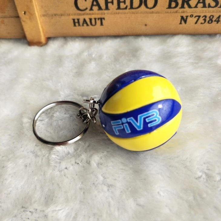 3D PVC Volleyball Shaped Keychain Sport Gifts