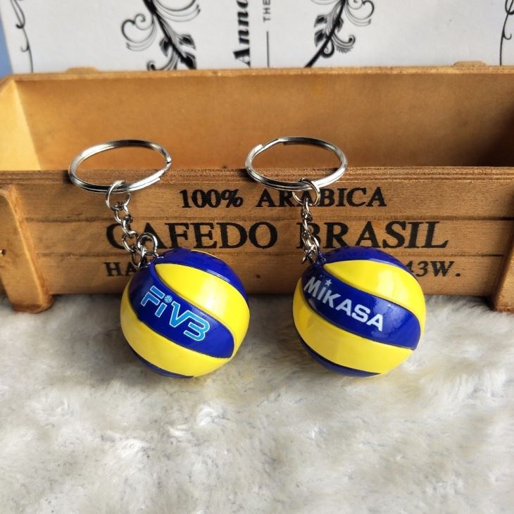 3D PVC Volleyball Shaped Keychain Sport Gifts