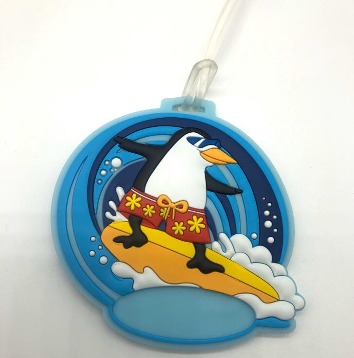3D Travel Company Logo Dolphin PVC Luggage Tag