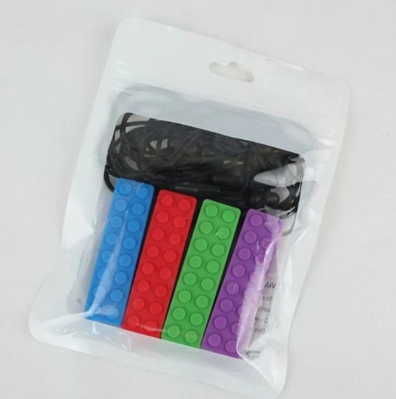 Silicone Chewy Necklace Teether Stick For Autism Kids