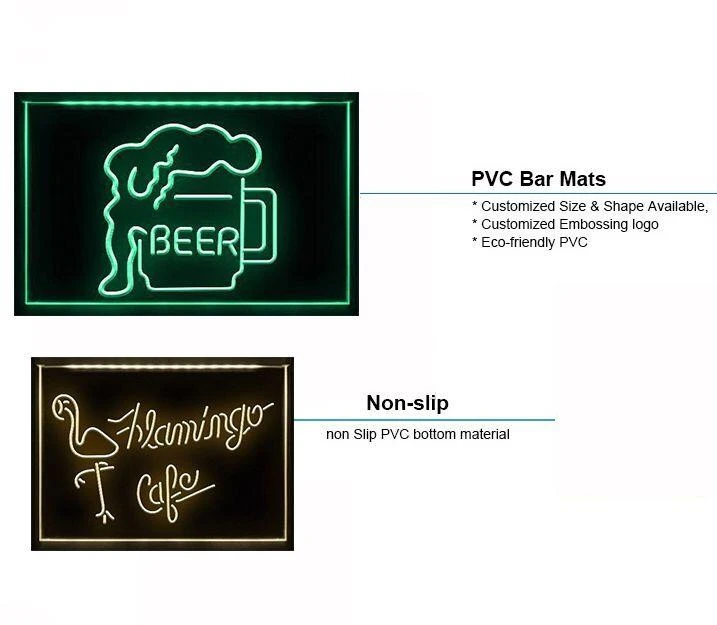Promotional Electronic Light LED Soft Pvc Counter Bar Mat