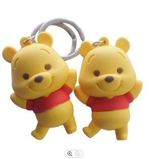3D تصميم PVC حامل مفتاح سيليكون الدب Keyrings المطاط
